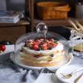 Couvercle en verre anti-poussière avec dôme de gâteau en verre assiette